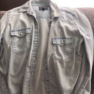 american eagle jean button up